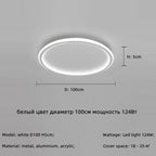Modern Round Iron LED Ceiling Light for Bedroom, Foyer, and Study
