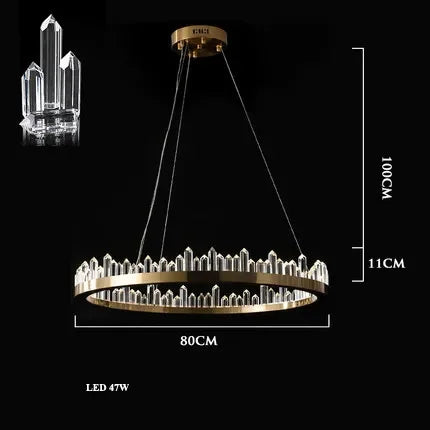 LED Crystal Pendant Chandelier for Living Room Dining Bedroom Hall Decor