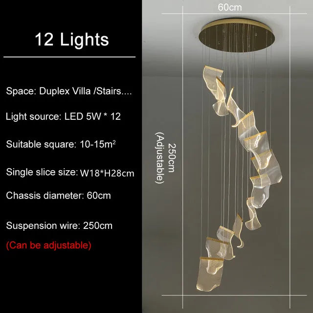LED Light Ceiling Chandelier for Modern Home Decor & Ambient Lighting