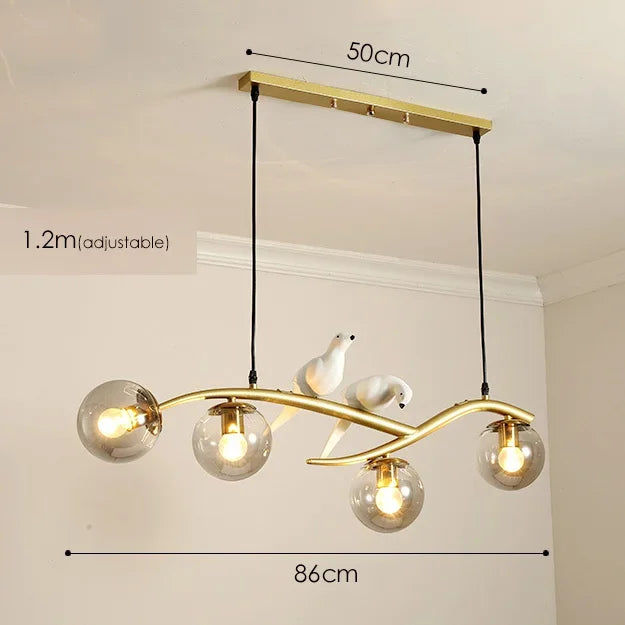 Nordic Bird Chandelier: Elegant Ceiling-Mounted Pendant Light for Home Dining & Living Rooms