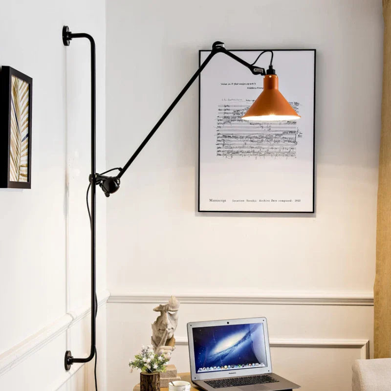 Metal Long Arm Rocker Wall Lamp for Living Room Bedroom LED Reading Lights