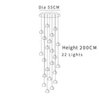 Crystal Ball Chandelier: Modern LED Stair Chandelier for Living Room and Kitchen