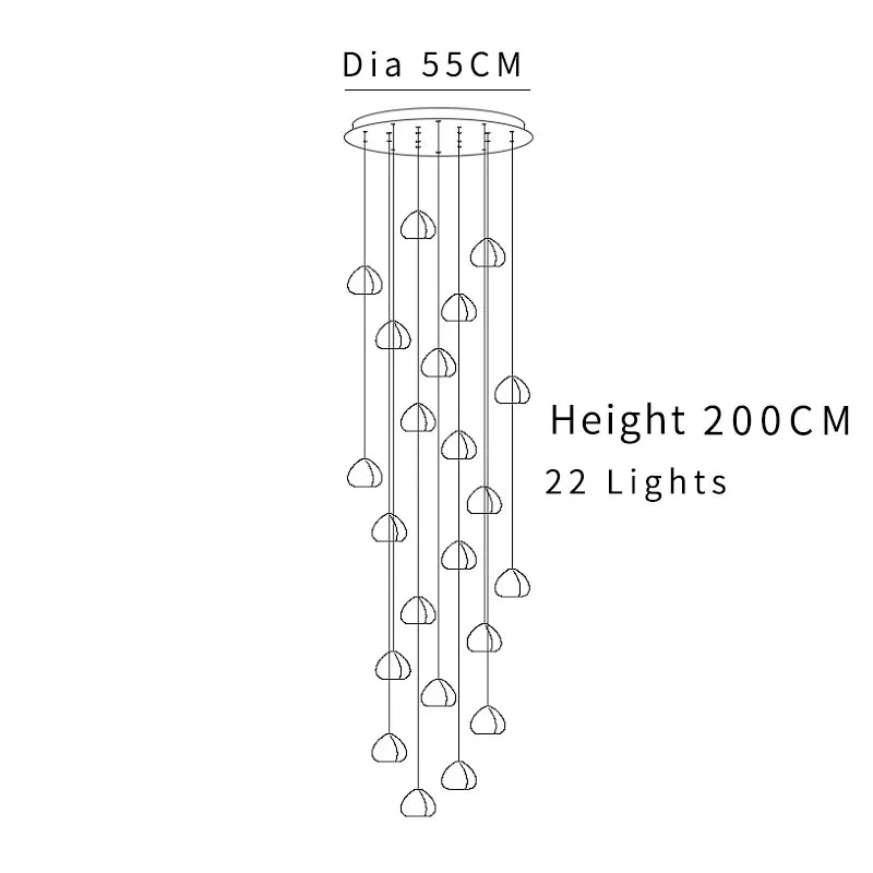 Crystal Ball Chandelier: Modern LED Stair Chandelier for Living Room and Kitchen