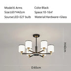 Glass Chandelier: Nordic Modern LED Hanging Light for Living Room and Bedroom