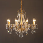 French Pearl Chandelier, Elegant Retro Design for Luxurious Living Spaces