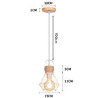 Vintage Industrial Wood Pendant Light Chandelier for Kitchen Island Living Room