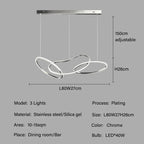 Luxury Steel Pendant Chandelier Dimmable LED Luminarias