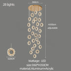 Flower Ring Chandelier for Duplex Living Room and Dining Room