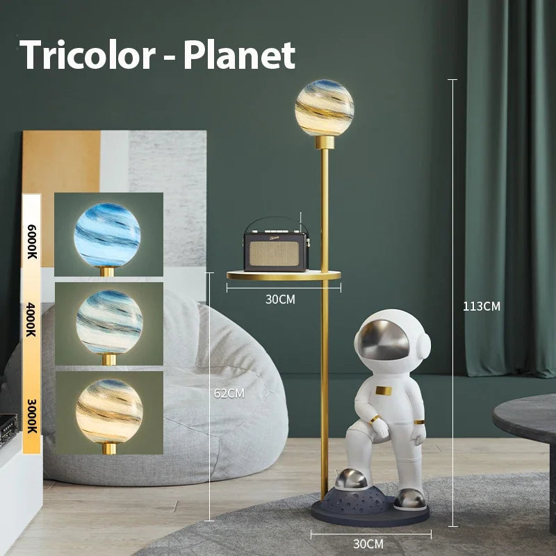 Resin Floor Lamp with Round Table for Children's Room and Study