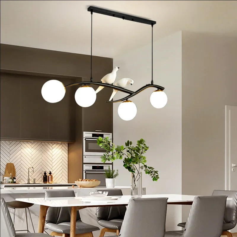 Nordic Bird Chandelier: Elegant Ceiling-Mounted Pendant Light for Home Dining & Living Rooms