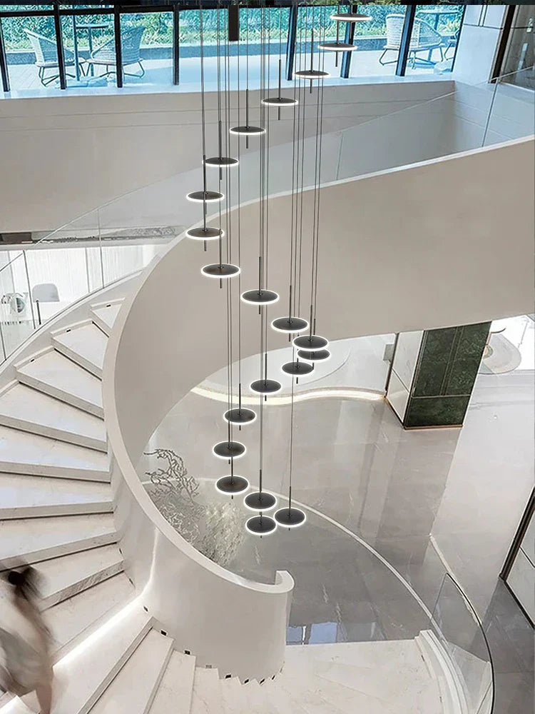 Nordic Black Gold Chandeliers LED Hanging Lamps Acrylic Suspension Loft Pendant Lights