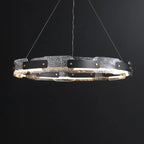 Runner Crystal Glass Chandelier, Modern LED Art in Black & Gold
