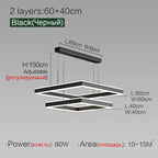 Modern Square LED Chandelier - New 2022 Minimalist Luxury Lighting