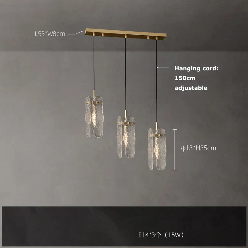 Water Ripple Glass Chandelier: Modern Luxury Living Room Ceiling Lamp for Home Decor
