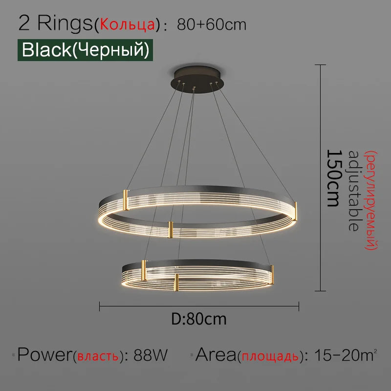 Simple Modern LED Chandelier - Luxury Nordic Design for Living Room, Bedroom, and Restaurant