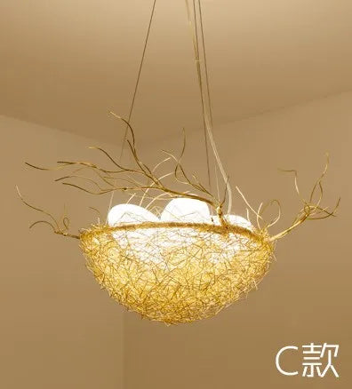 Nordic Bird's Nest Cafe Chandelier LED Art Luminaria - Romantic & Unique Lighting