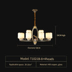 Chinese Natural Jade All Copper Chandelier for Luxury Living Room Villa