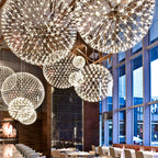 Spark Ball Chandelier: Nordic Taraxacum Star Fireworks Pendant for Hotel Lobby Staircase