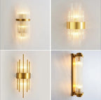 Crystal Gold LED Wall Sconce for Bedroom Living Room Home Decoration