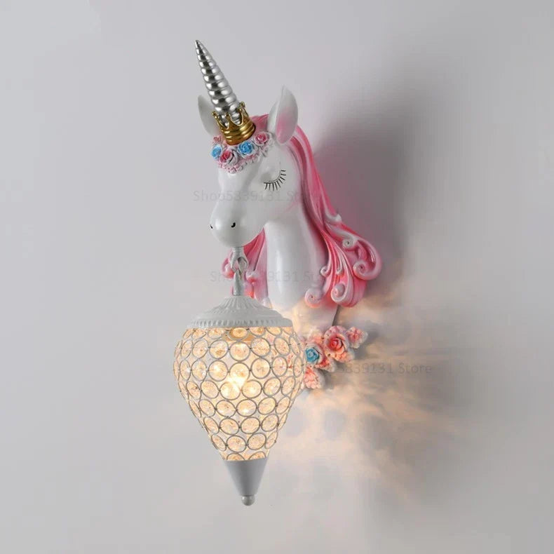Nordic Unicorn Wall Lamp for Bedroom LED Decoration Light