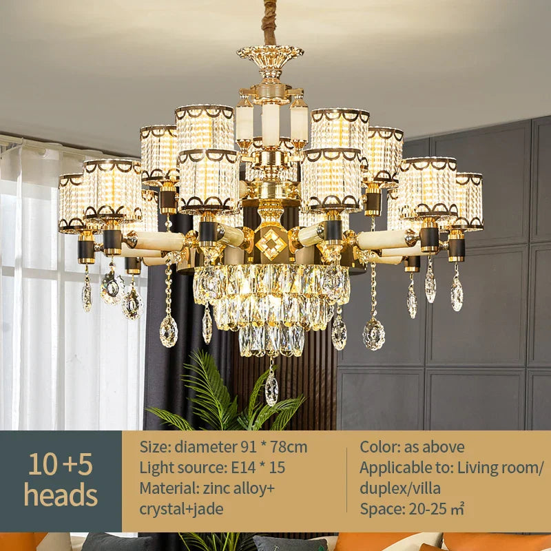 Luxury Crystal Chandelier Dining Living Room Bedroom Pendant Lamp
