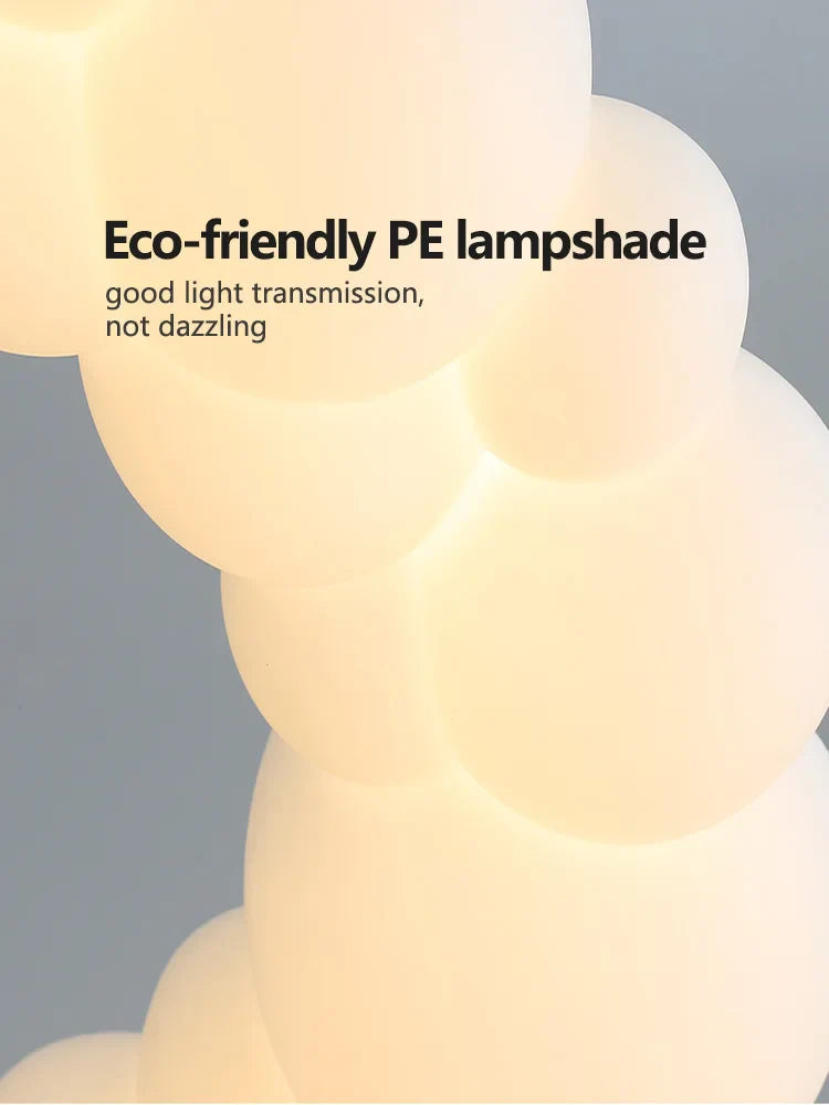 Nordic Cream Bubble Pendant Lamp for Modern Living Room Decor