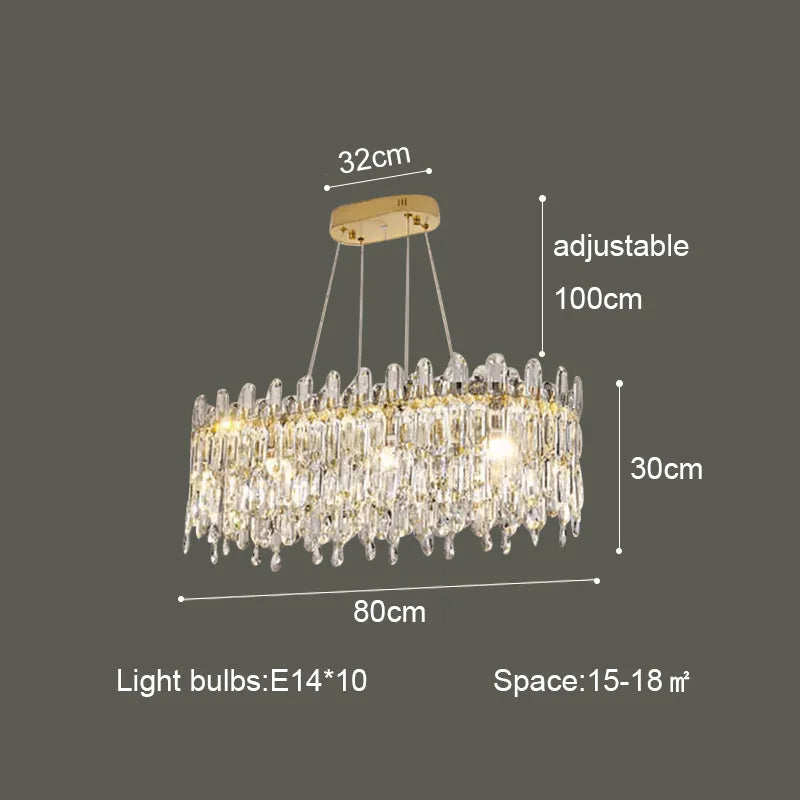 Crystal Ceiling Chandelier: Postmodern Luxury Indoor Lighting for Living Room, Dining Room & Bedroom
