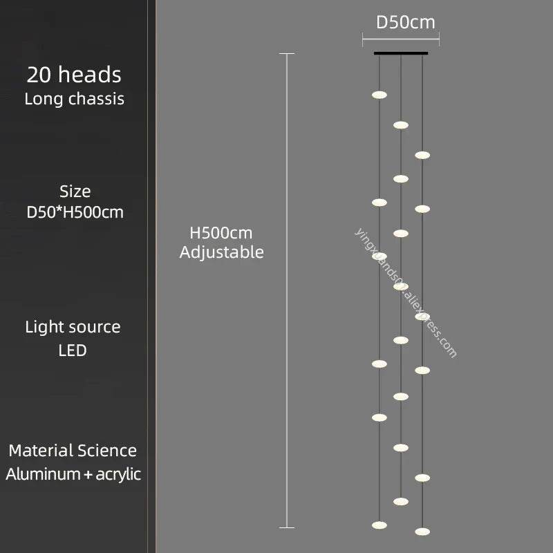 Modern Nordic LED Ceiling Chandelier for Home Living Room Staircase Lighting