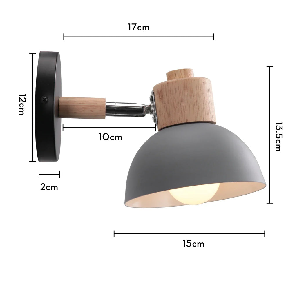 Wooden Wall Sconce Nordic Bedside Lamp E27 Modern LED Light for Home Indoor