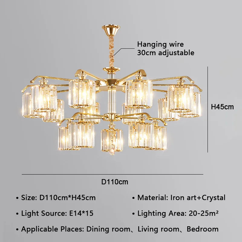 Crystal Lustre Chandelier: Modern Luxury Indoor Lighting Fixtures
