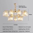 Crystal Lustre Chandelier: Modern Luxury Indoor Lighting Fixtures