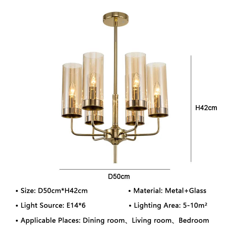 American Lustre Glass Chandelier LED Pendant Light Fixture