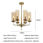 American Lustre Glass Chandelier LED Pendant Light Fixture