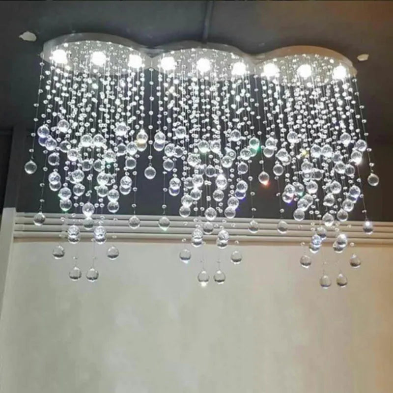 Oval Crystal Chandeliers for Living Room and Bar Lighting