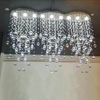 Oval Crystal Chandeliers for Living Room and Bar Lighting