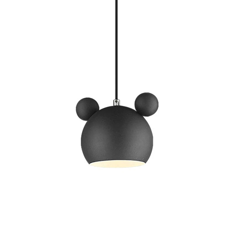 Cartoon Mouse Pendant Light: Nordic Iron Hanging Lamp for Children's Room, LED Lighting Fixtures