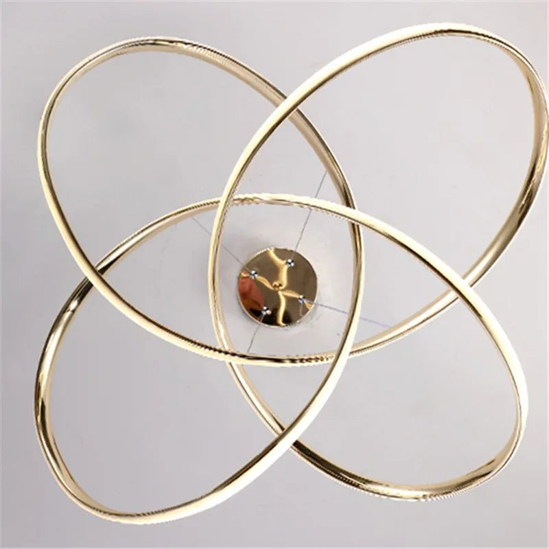 Gold Ring Chandeliers for Modern Dining Room Luxury Bedroom Lighting