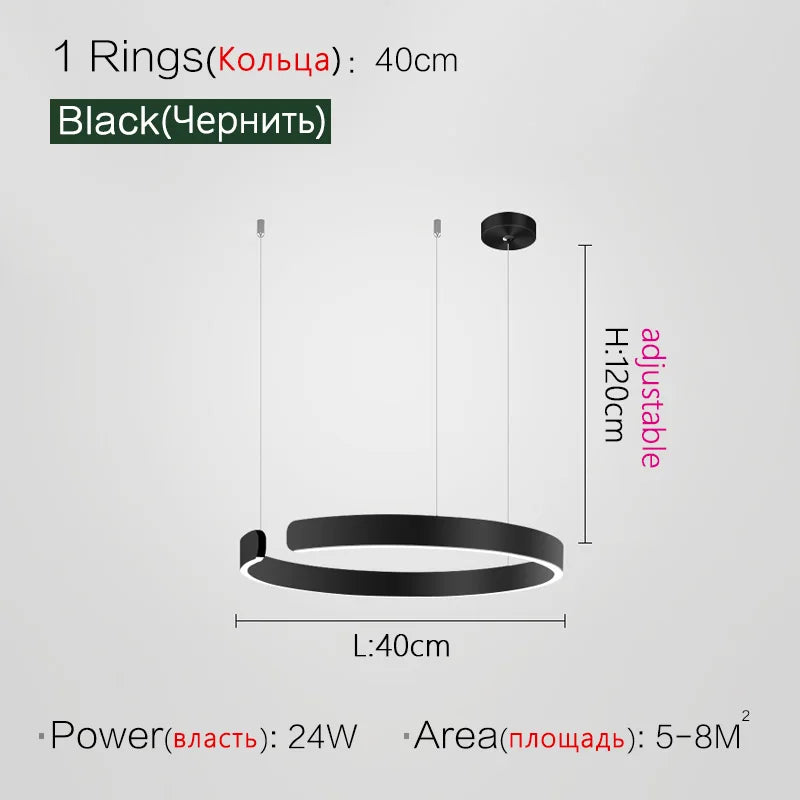 LED Ring Chandelier for Home Decor - Modern Nordic Style Lighting