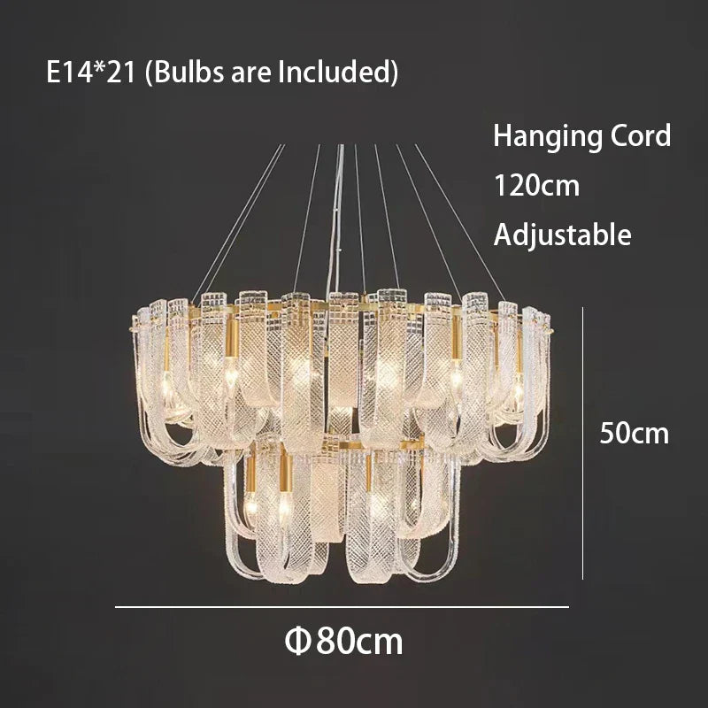 Dimmable LED Copper Ceiling Chandelier for Luxurious Living Room Lighting
