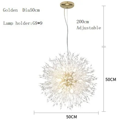 Dandelion Chandelier LED Pendant Lamp for Dining Room, Bedroom, Shops
