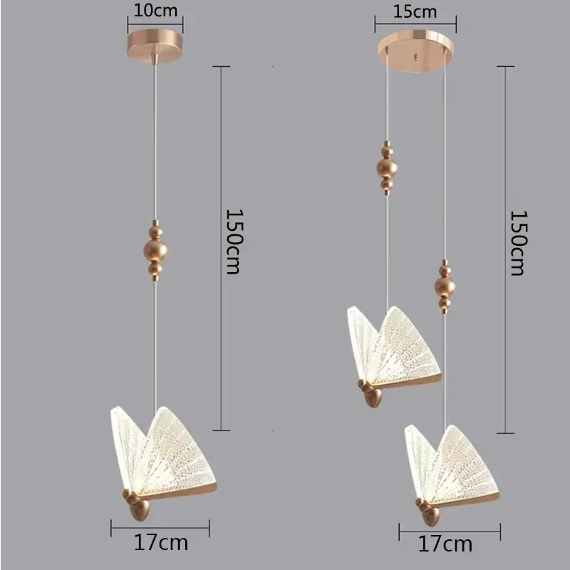Luxury LED Butterfly Pendant Chandelier: Modern Nordic Hanging Lamp