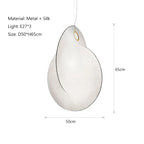 Shell Design Silk Pendant Lamp for Living Room Bedroom Kitchen - Japanese Style
