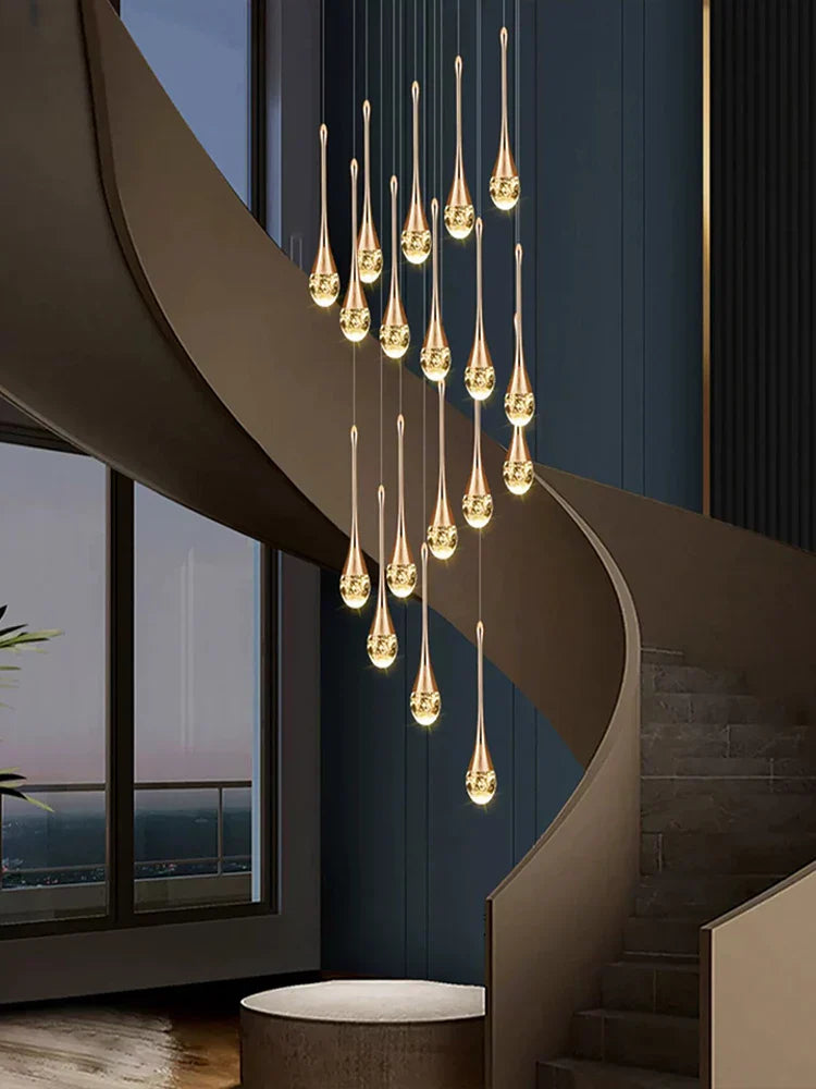 Modern Crystal Chandelier Golden Loft Hanging Light for Stylish Home Décor