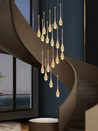 Modern Crystal Chandelier Golden Loft Hanging Light for Stylish Home Décor