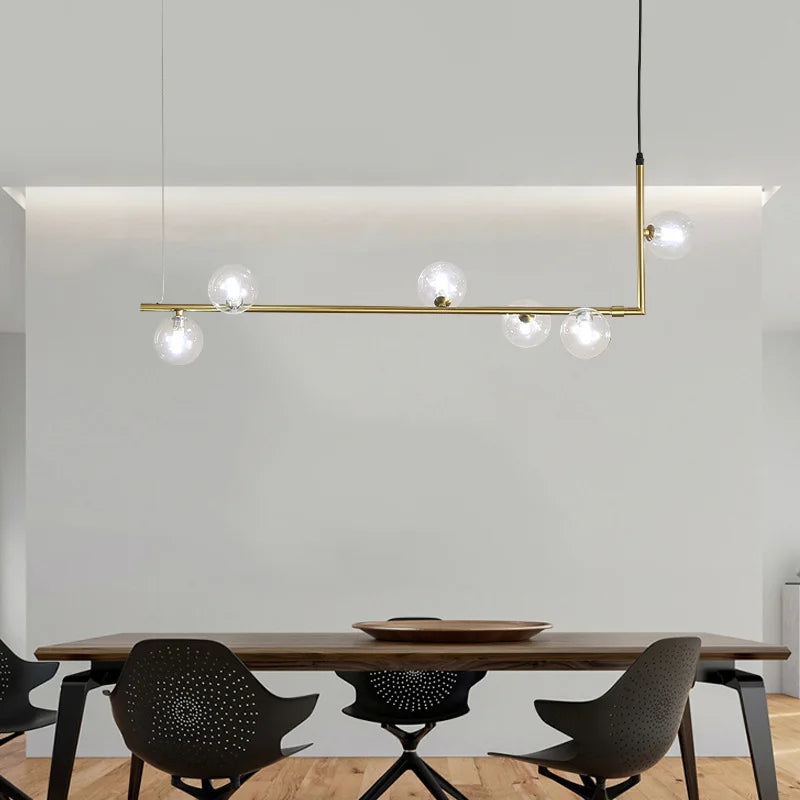 Linear Chandelier: Modern Long Dining Table Pendant Light