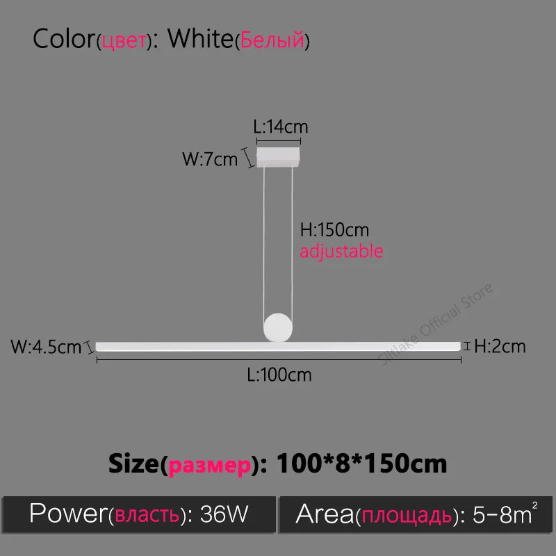 Modern Black Chandelier for Dining Room Bar Island Restaurant Lamps