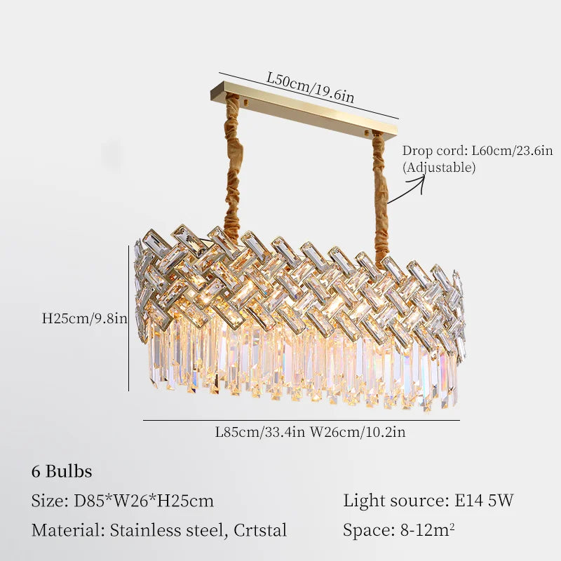 Crystal Chandelier Pendant Lights, Modern Luxury Ceiling Lamp for Home Decoration