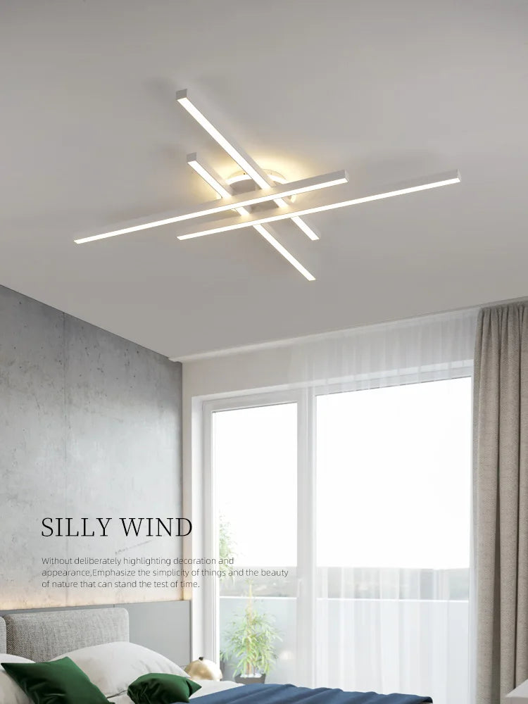Minimal Line Ceiling Lamps: Modern Nordic Design for Living Room and Bedroom