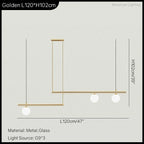 Minimalist Linear Pendant Light for Modern Living Room, LED Restaurant Chandelier