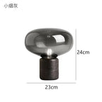 Marble Desk Lamp with Glass Ball Lampshade for Bedroom and Living Room